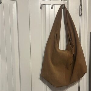 Brown Suede Shoulder Bag